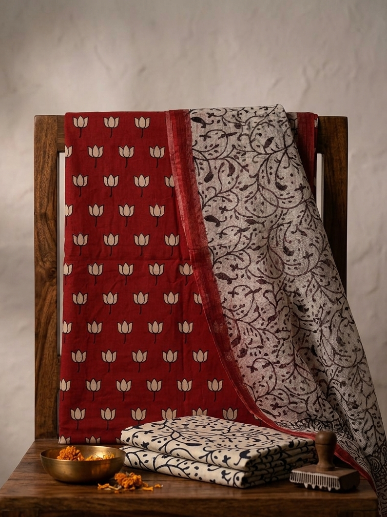 Taamara Cotton salwar kameez with kota cotton dupatta