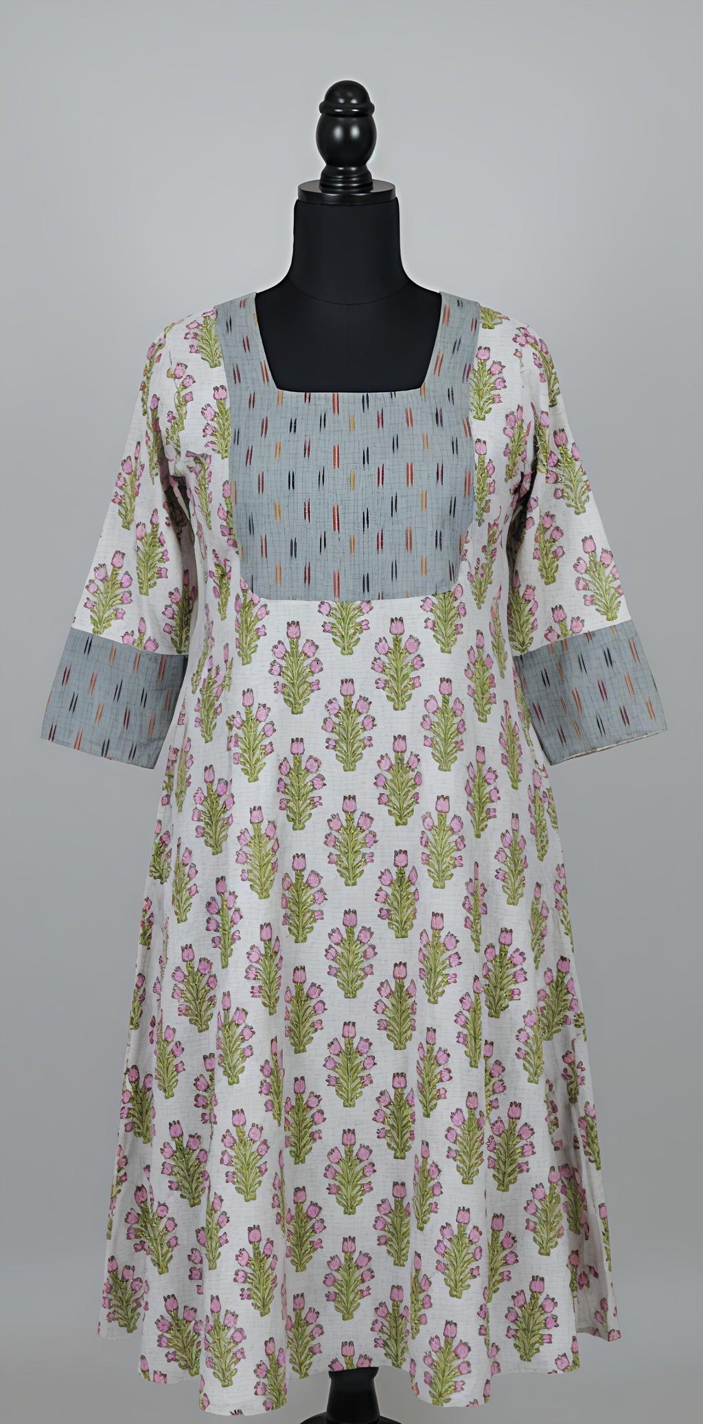 Block printed Anarkali
