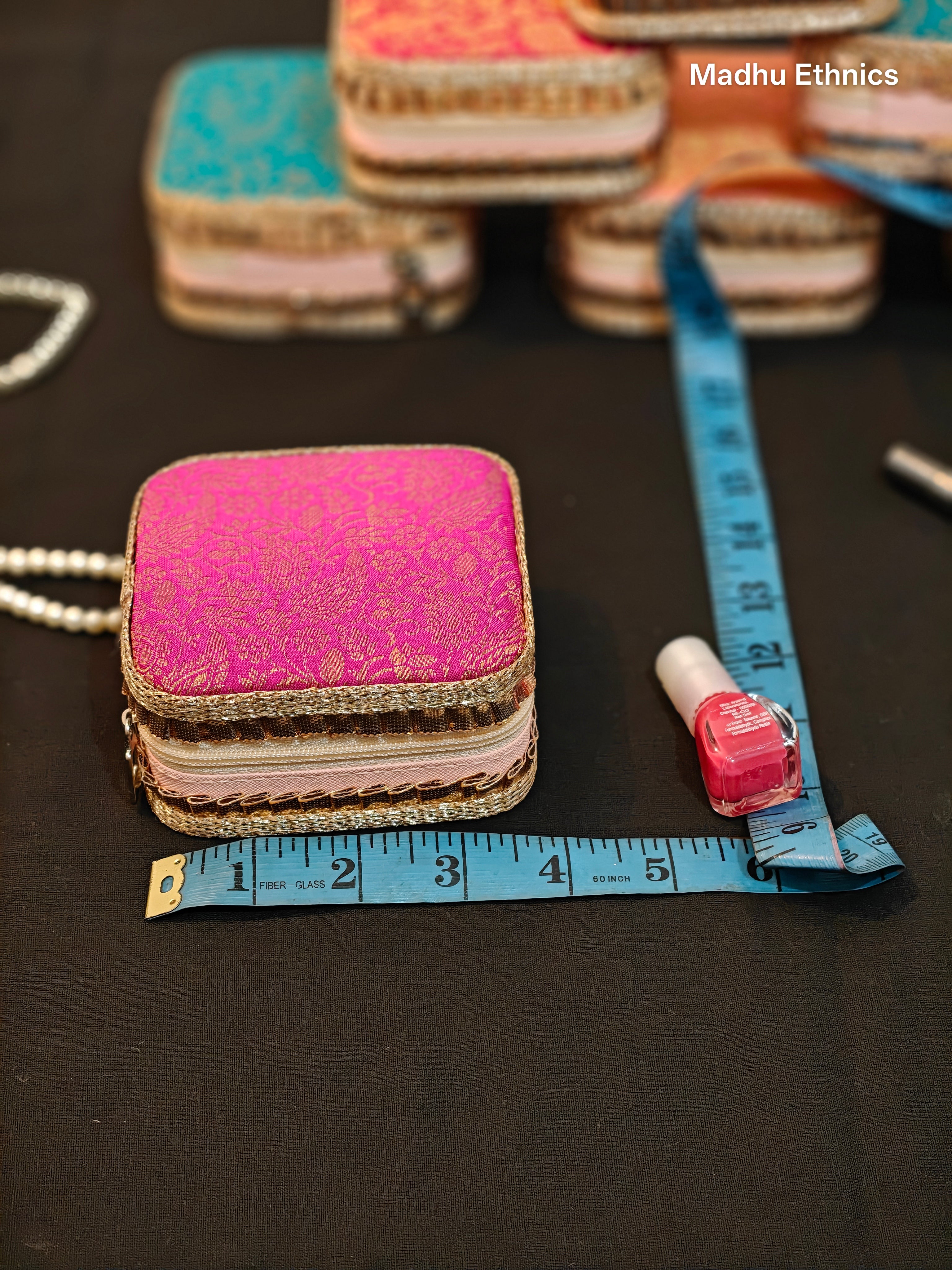 Brocade Jewellery box(pack of 5)