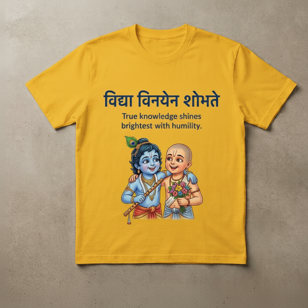 Be humble_ Krishna Janmashtami special tshirts for kids