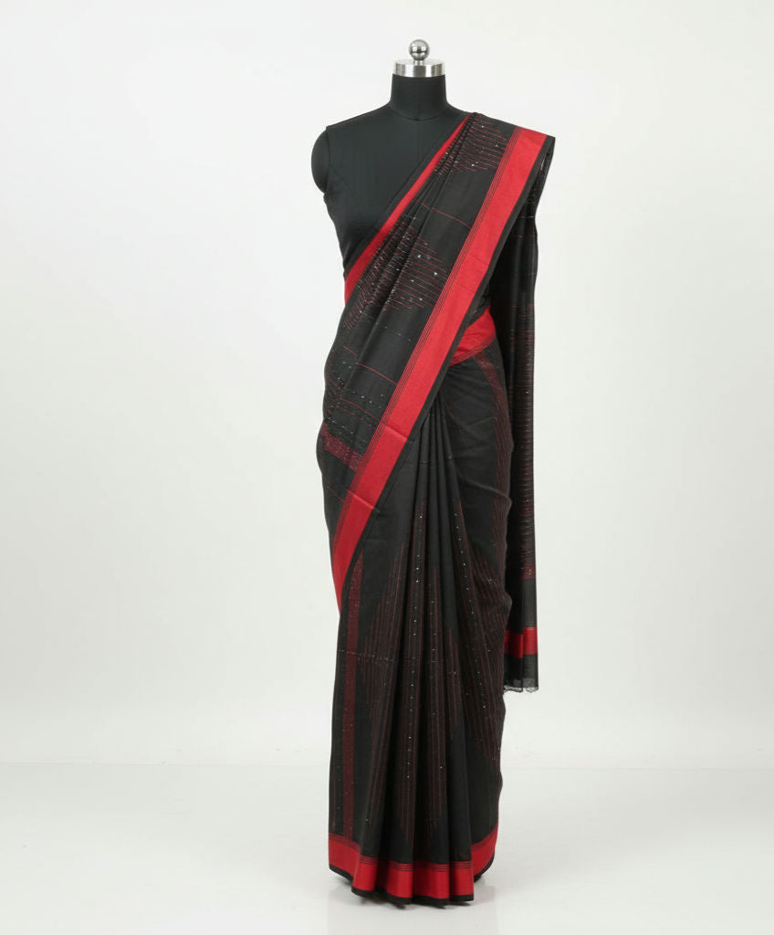 Black party wear saree