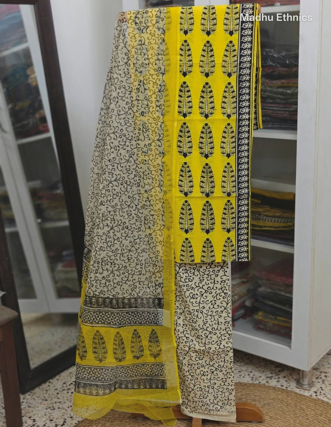 Cotton salwar kameez with kota cotton dupatta