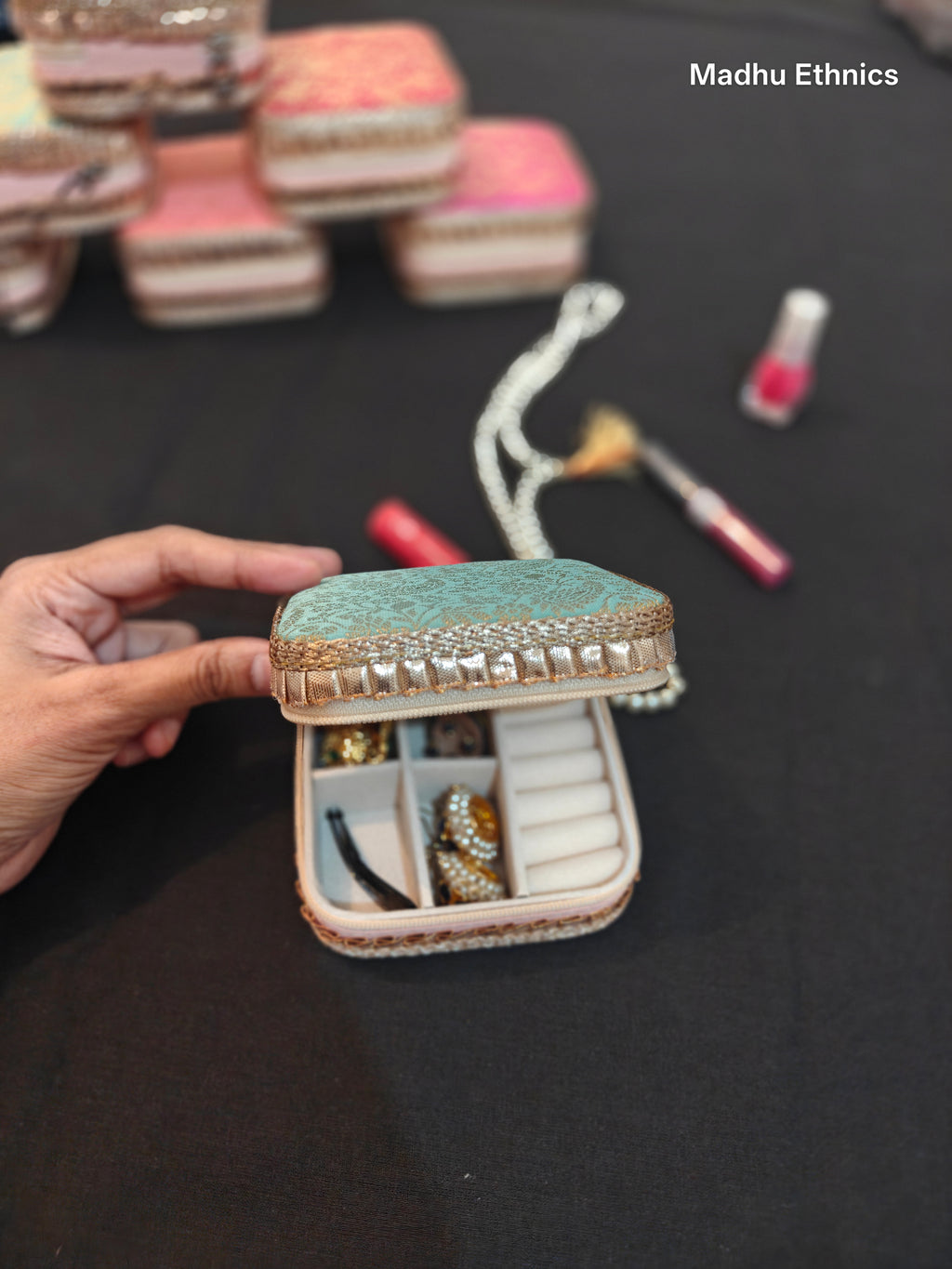Brocade Jewellery box(pack of 5)
