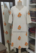Marigold : Block printed cotton anarkali
