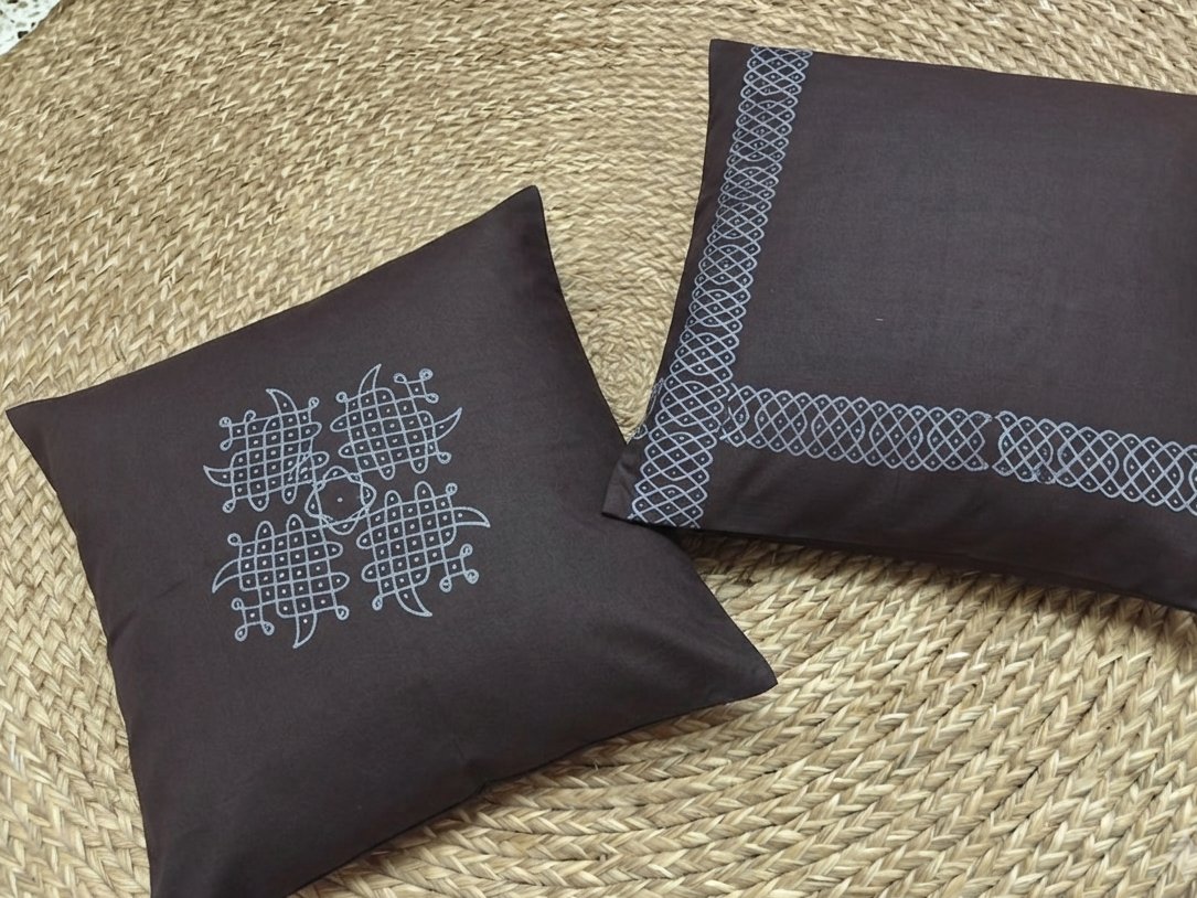 Block printed cushion cover (Set of 2- pack of 5sets)
