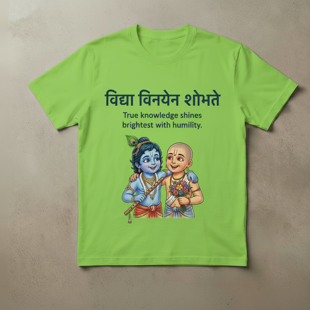 Be humble_ Krishna Janmashtami special tshirts for kids