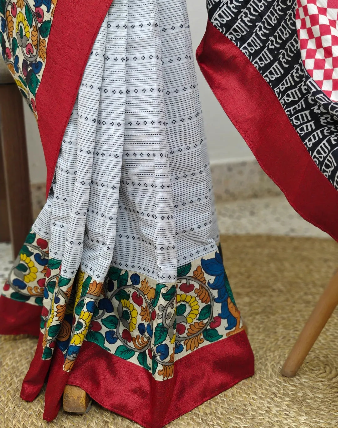 Swetha | Hand painted Kalamkari saree
