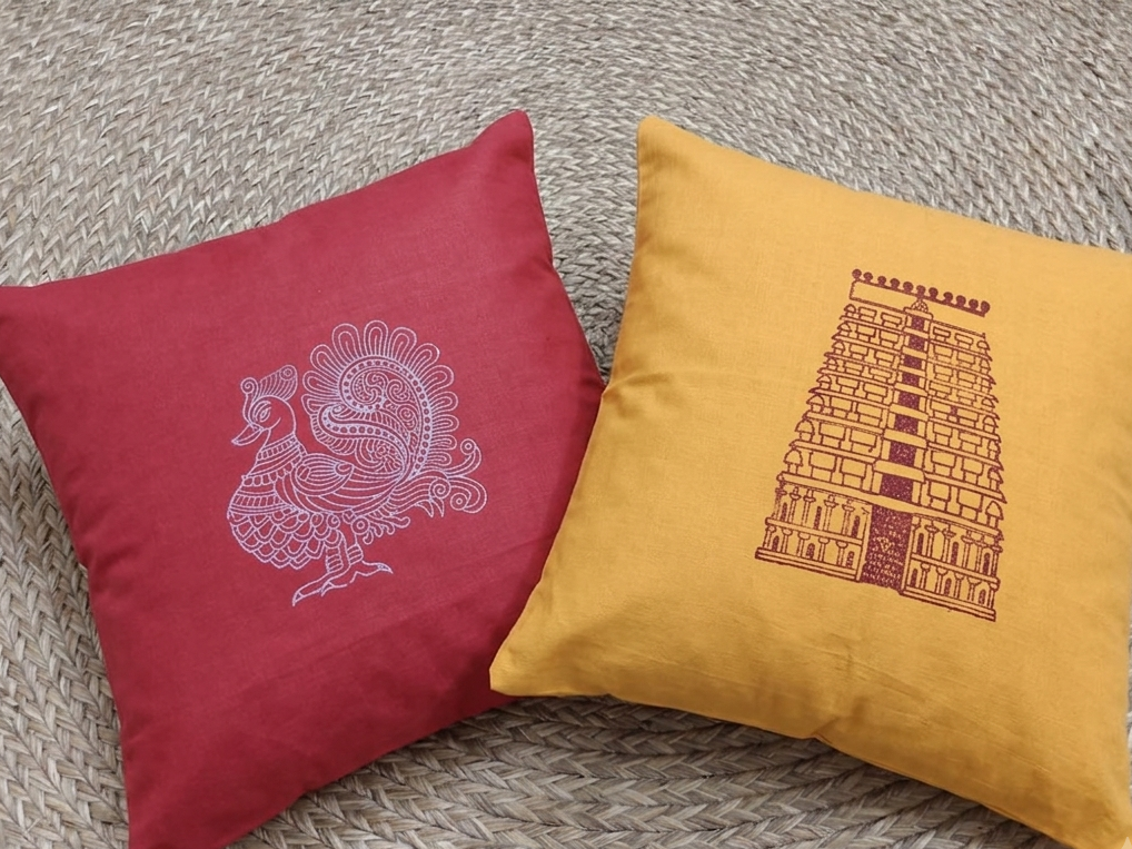 Block printed cushion cover (Set of 2- pack of 5sets)