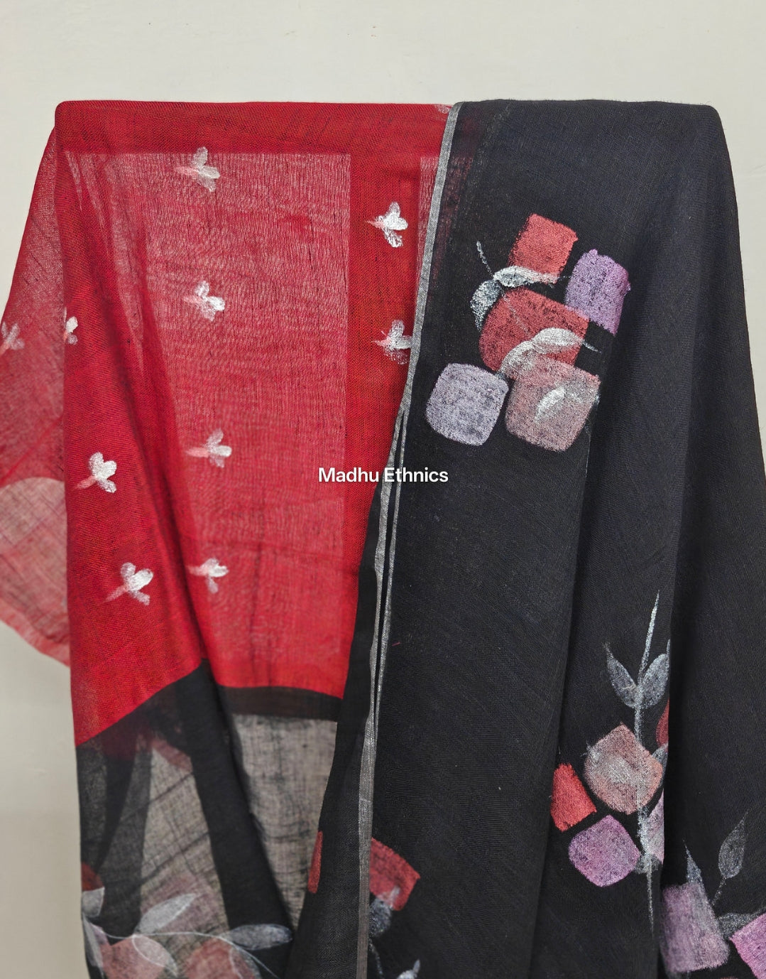 Black beauty: Hand-painted linen