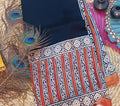 Block printed cotton silk saree