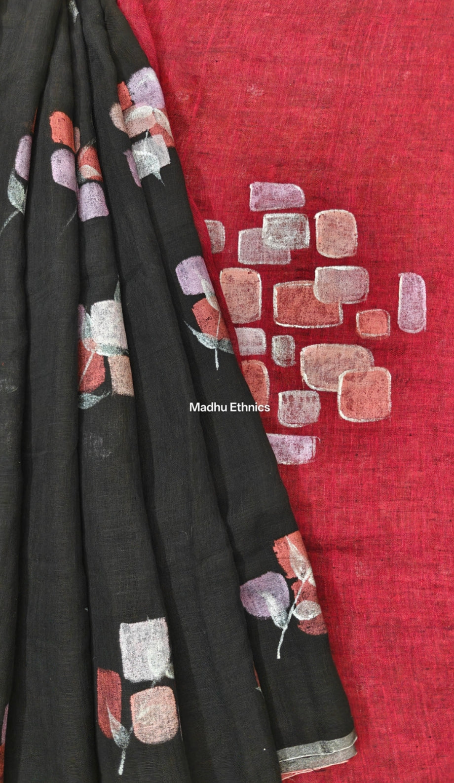 Black beauty: Hand-painted linen