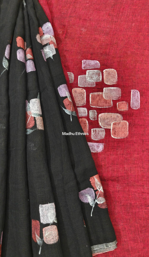 Black beauty: Hand-painted linen