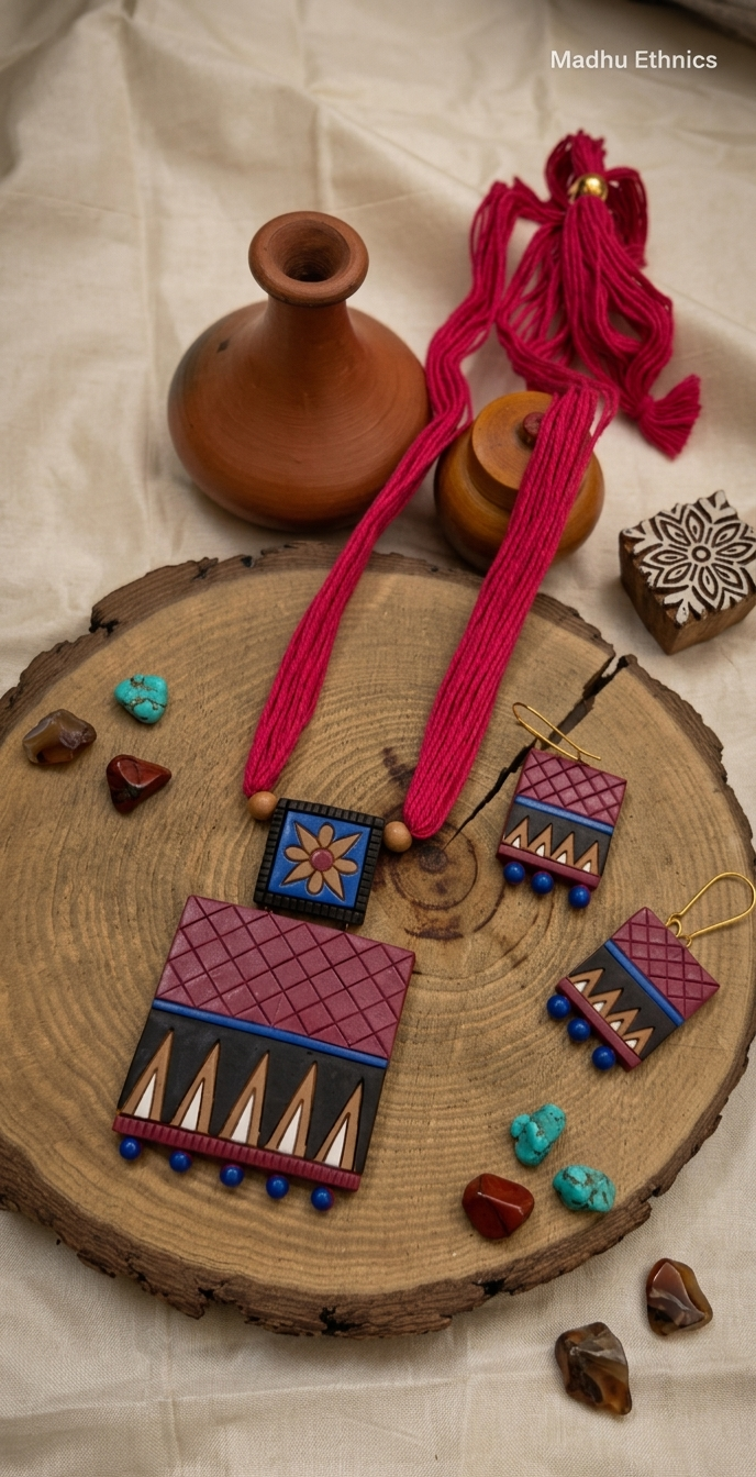 Vibhrāj Terracotta jewellery set