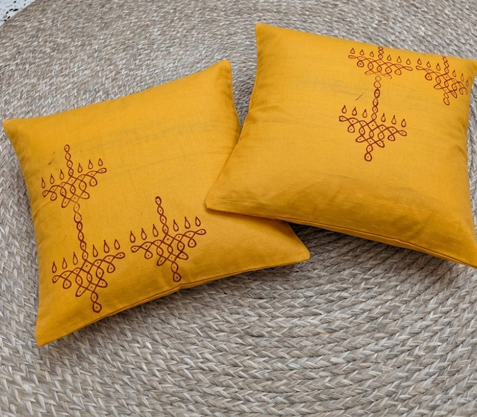 Block printed cushion cover (Set of 2- pack of 5sets)