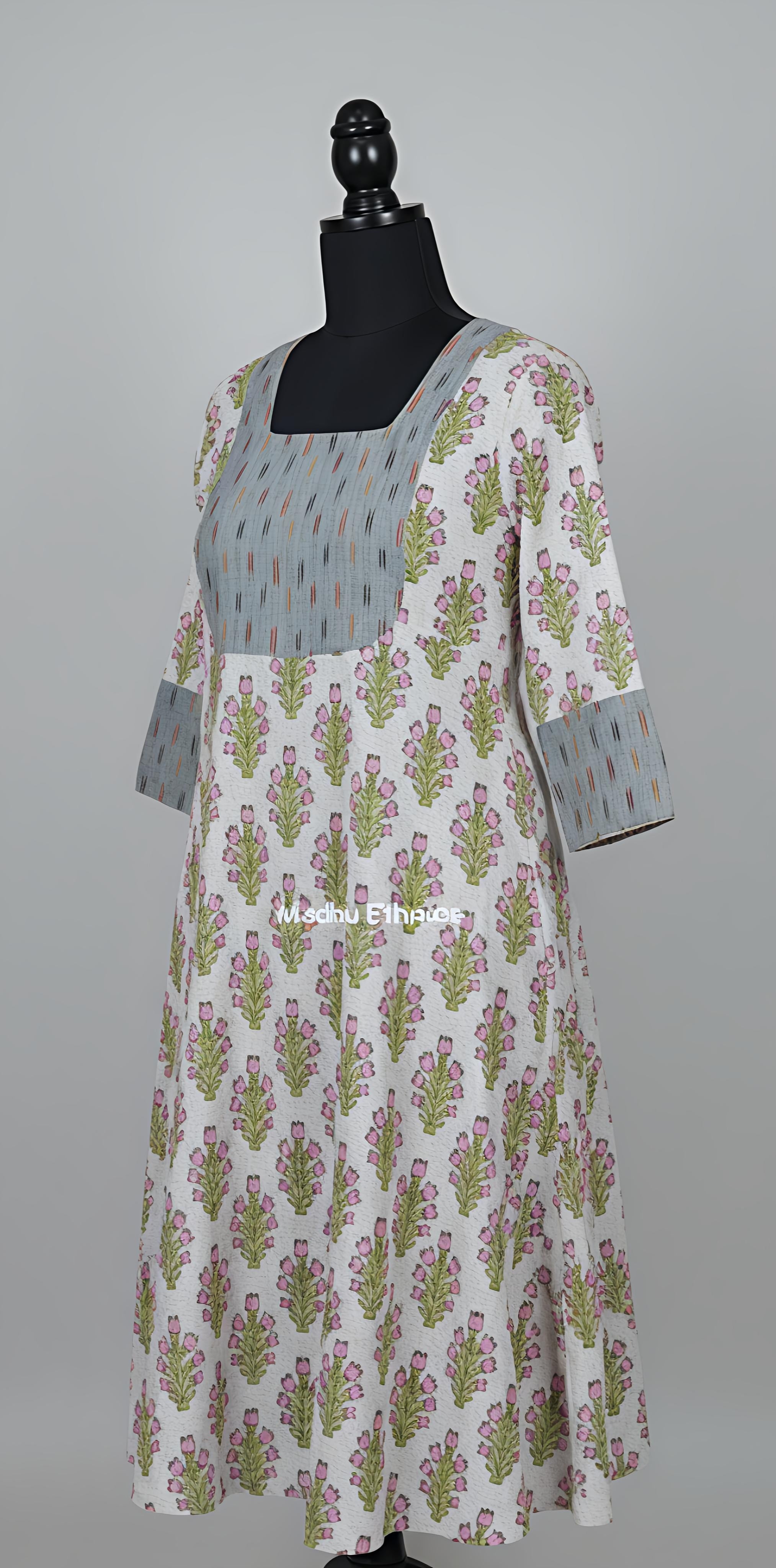 Block printed Anarkali