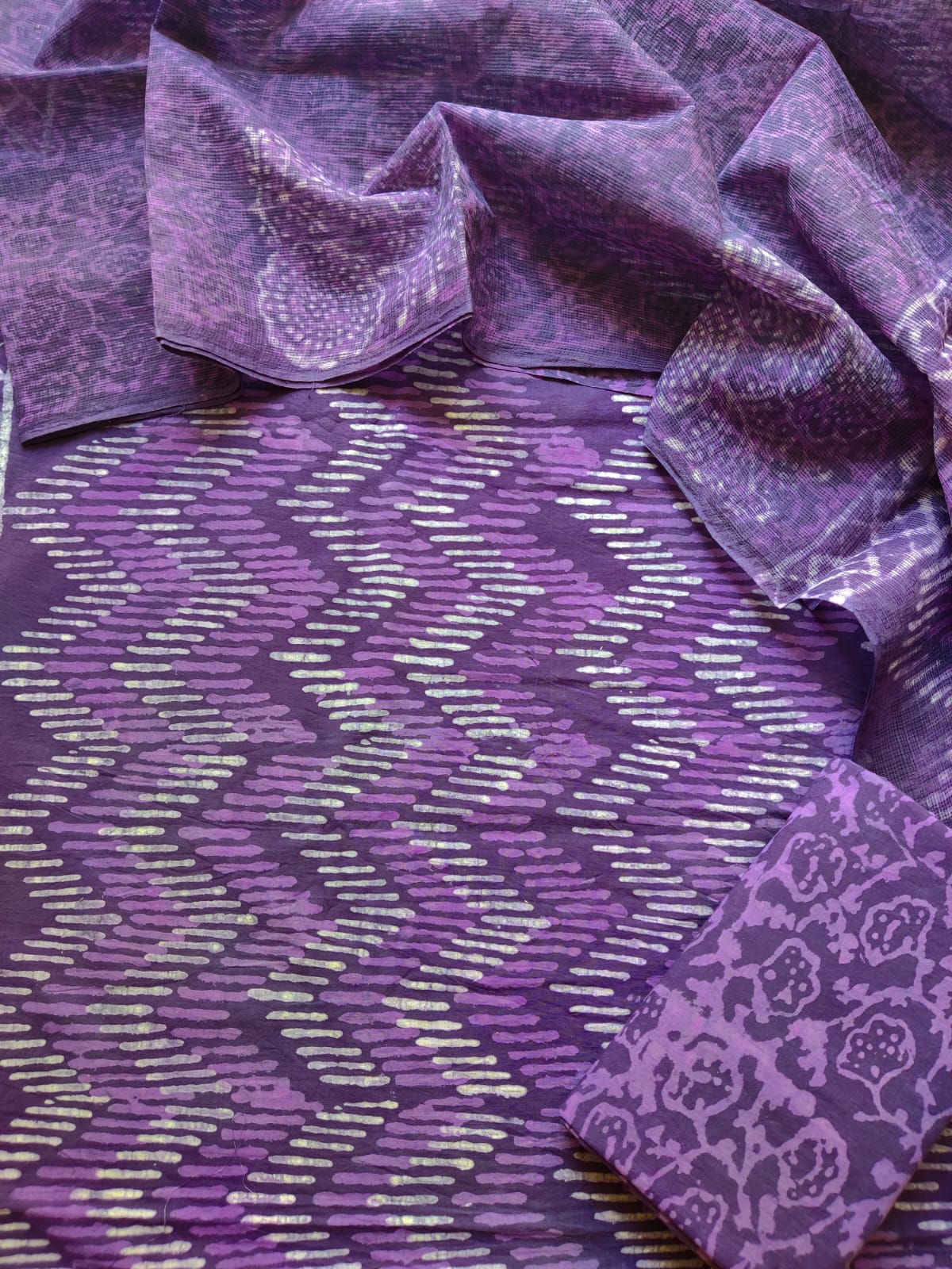 Cotton salwar kameez with kota cotton dupatta