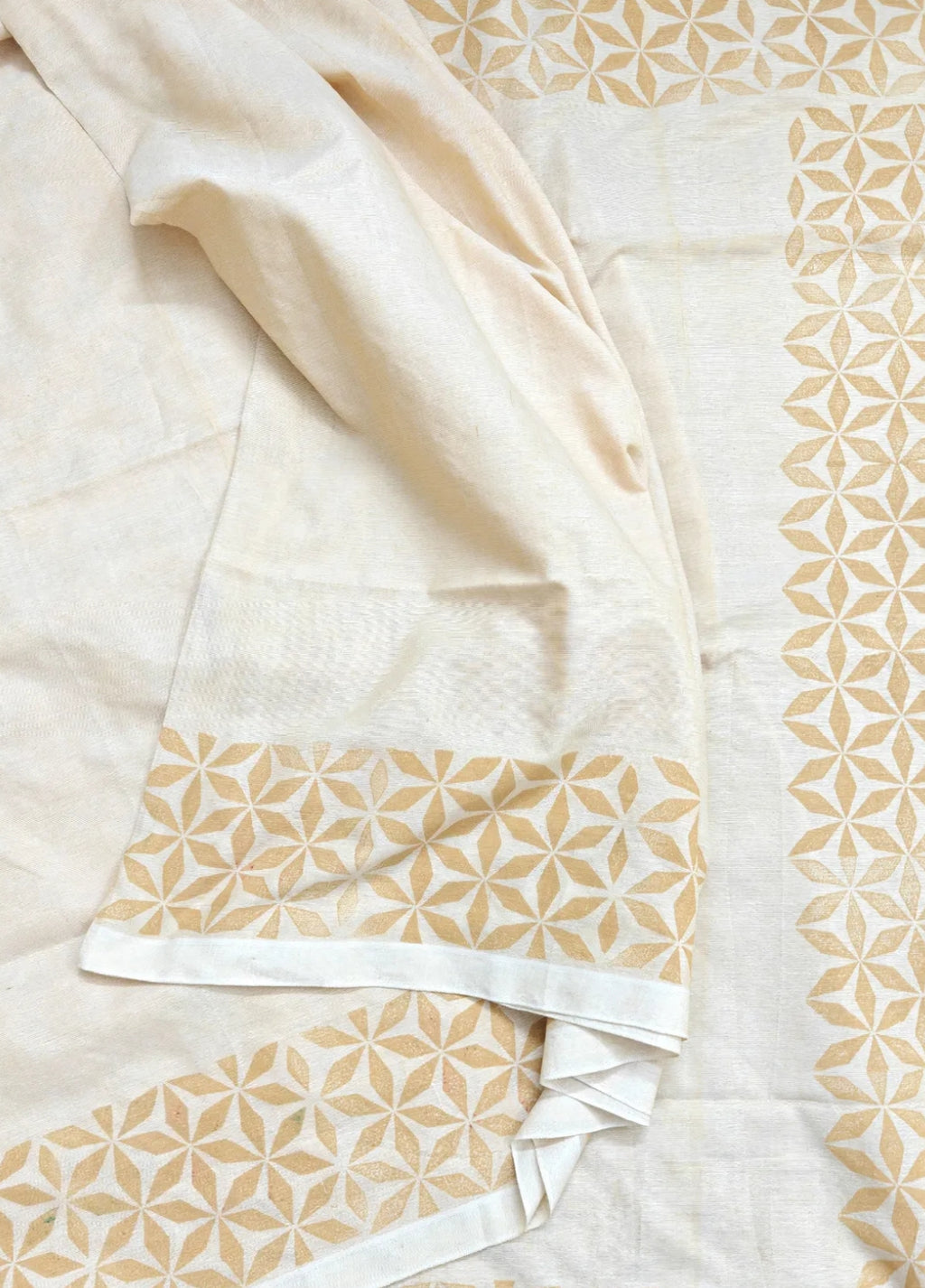 Block printed bengal cotton saree