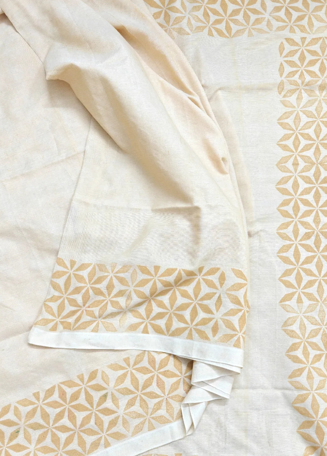 Block printed bengal cotton saree