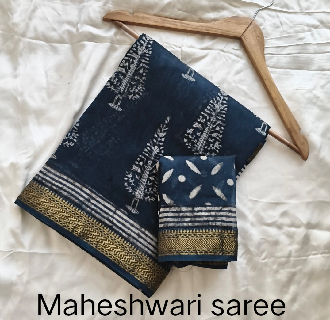 Maheshwari silk cotton saree