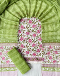 Block printed cotton salwar with cotton dupatta