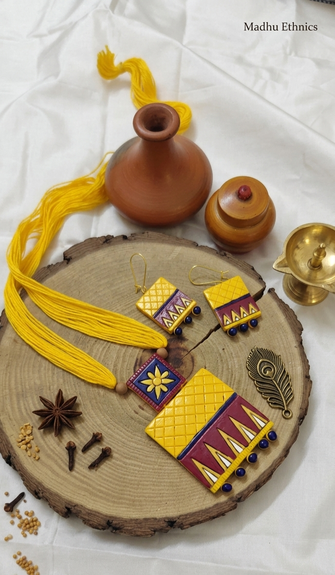 Vibhrāj Terracotta jewellery set
