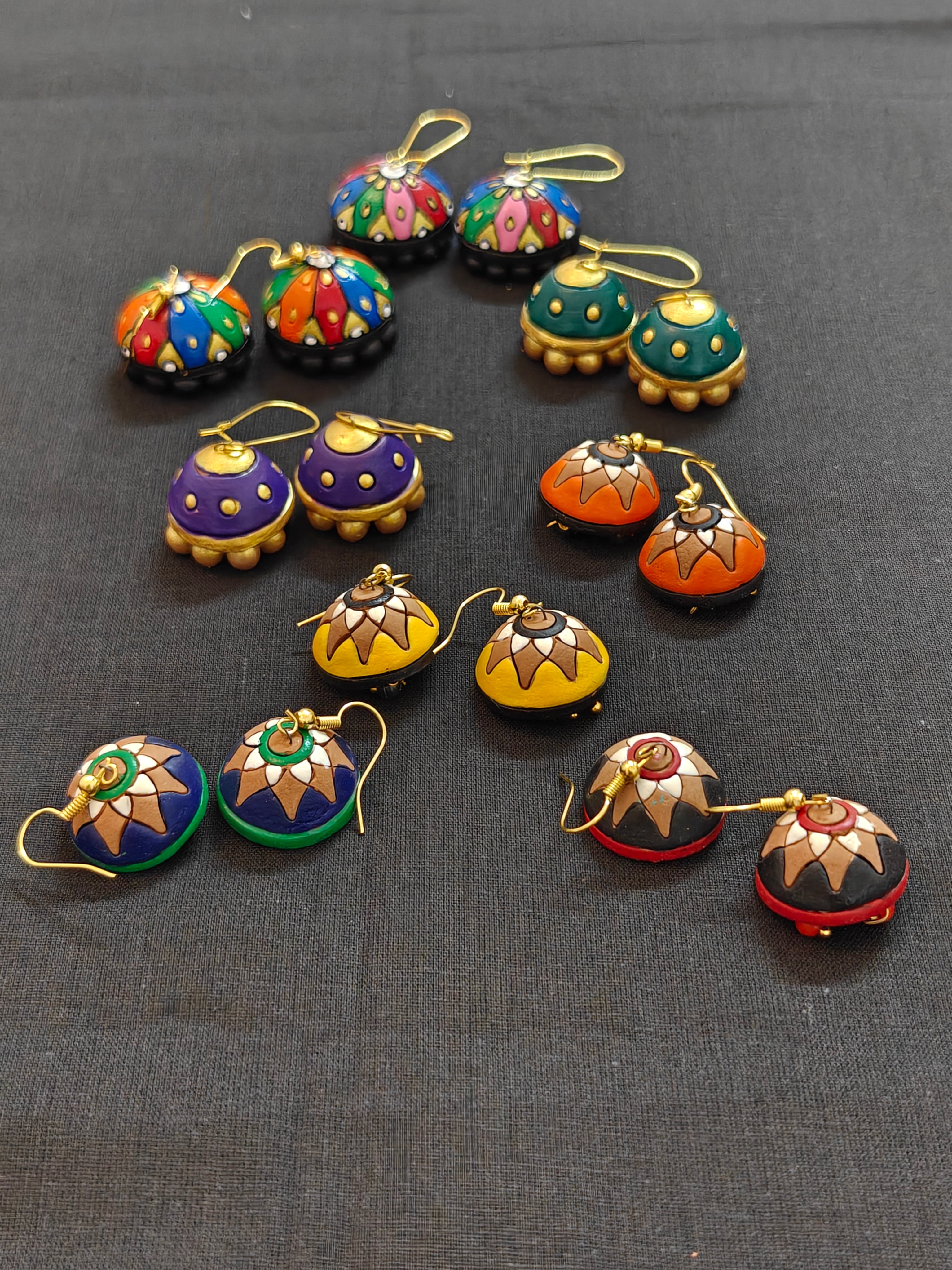 Terracotta jhumkis(pack of 10)