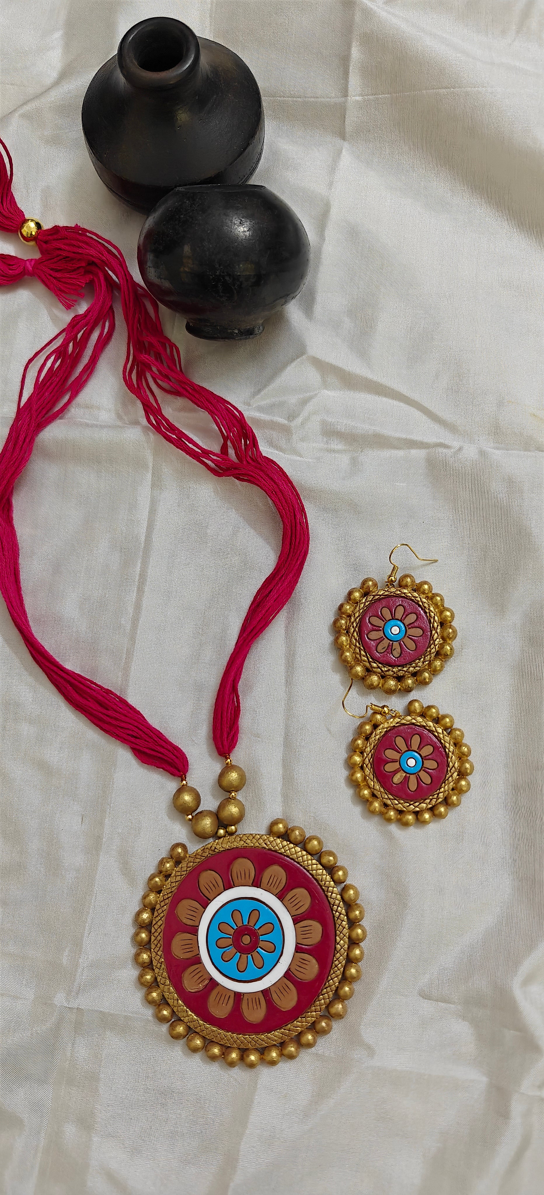 Surya Terracotta jewellery set