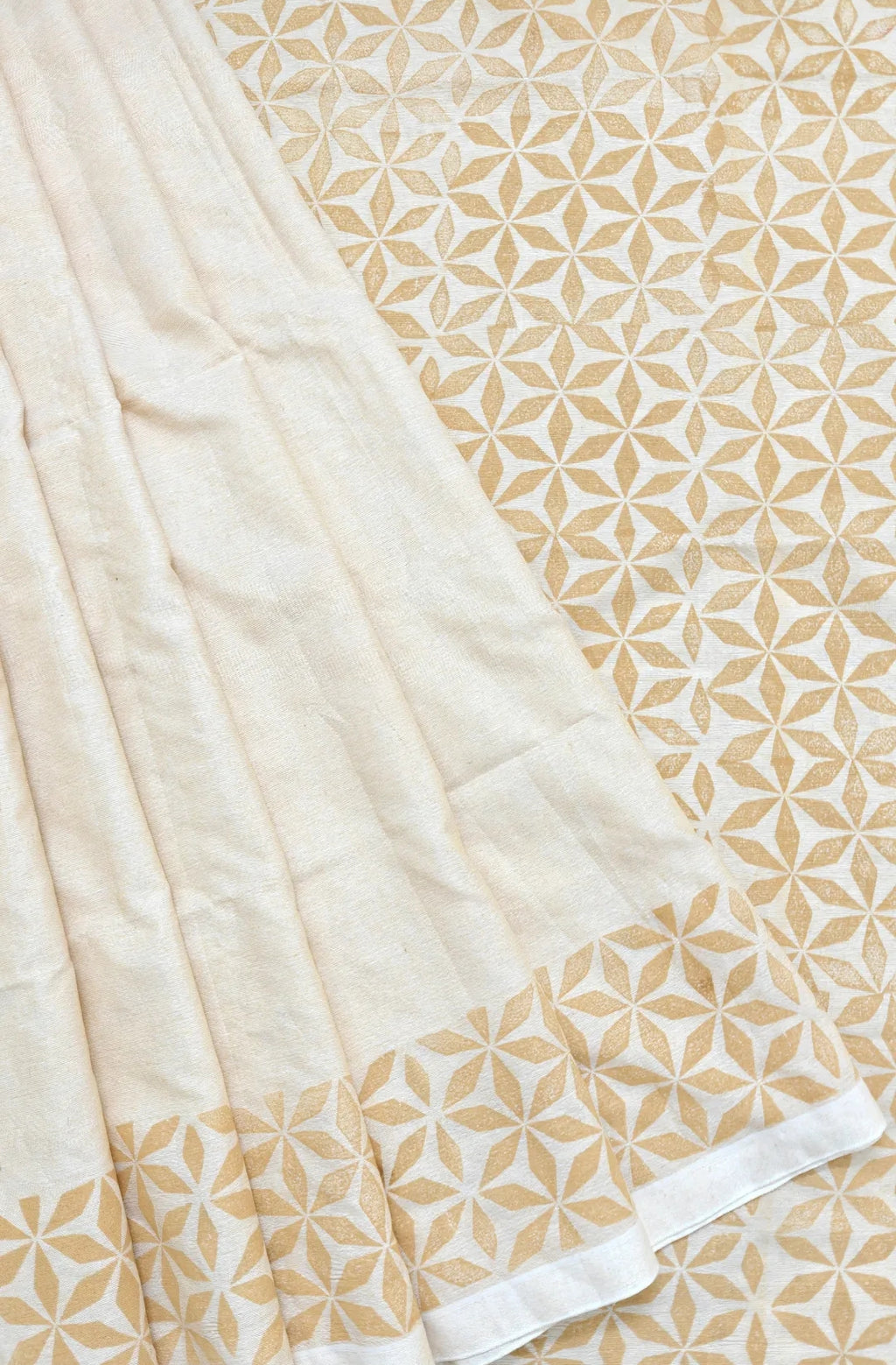 Block printed bengal cotton saree