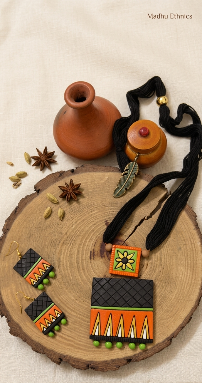 Vibhrāj Terracotta jewellery set