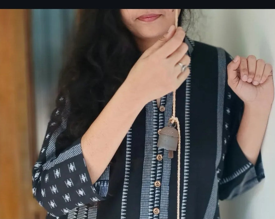 Handloom black kurta