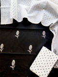 Black and white Cotton salwar kameez with kota cotton dupatta