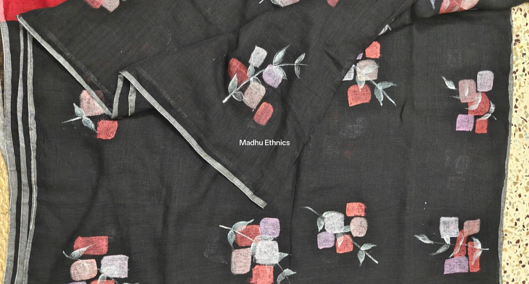 Black beauty: Hand-painted linen