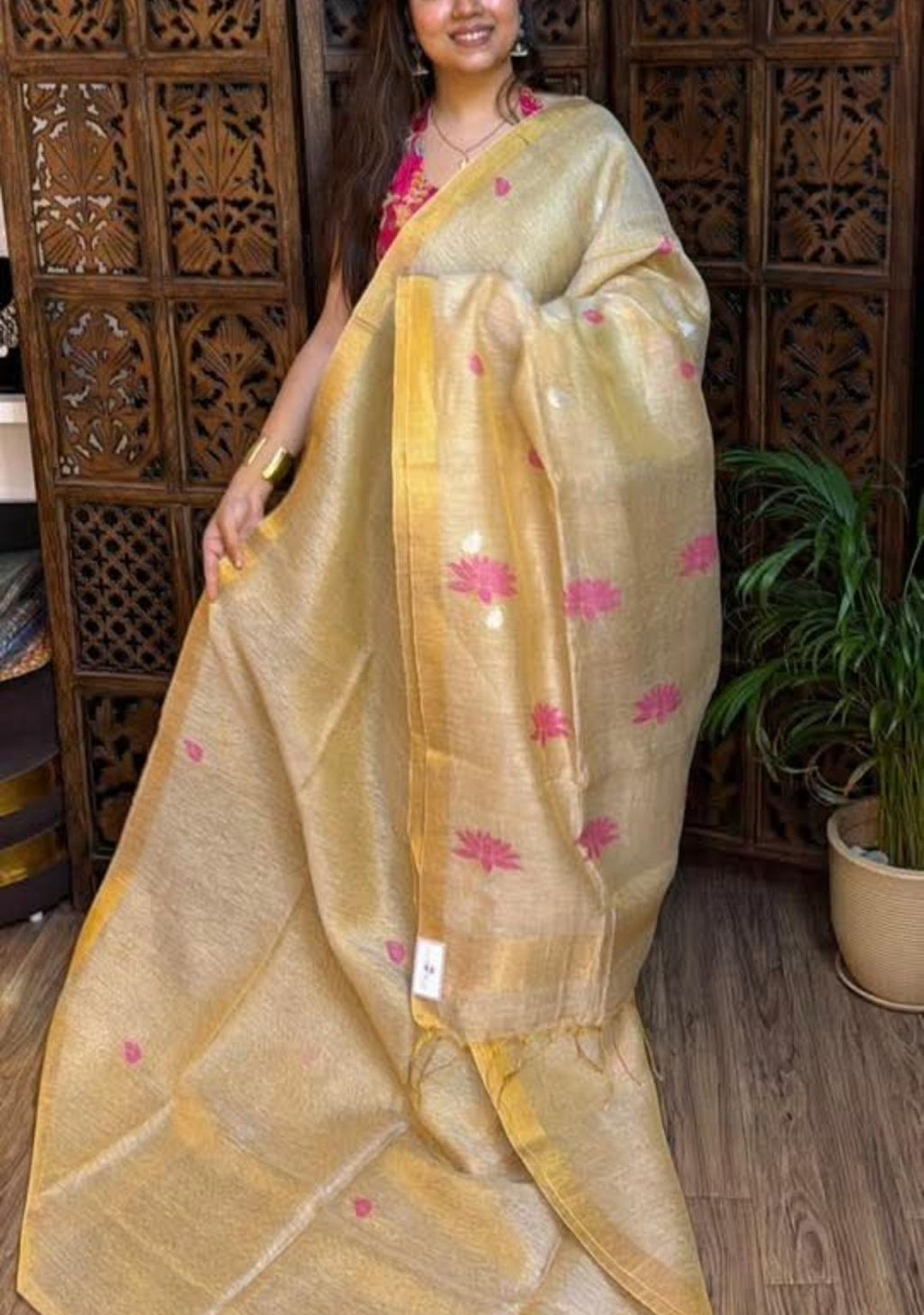 Tissue linen Jamdani saree