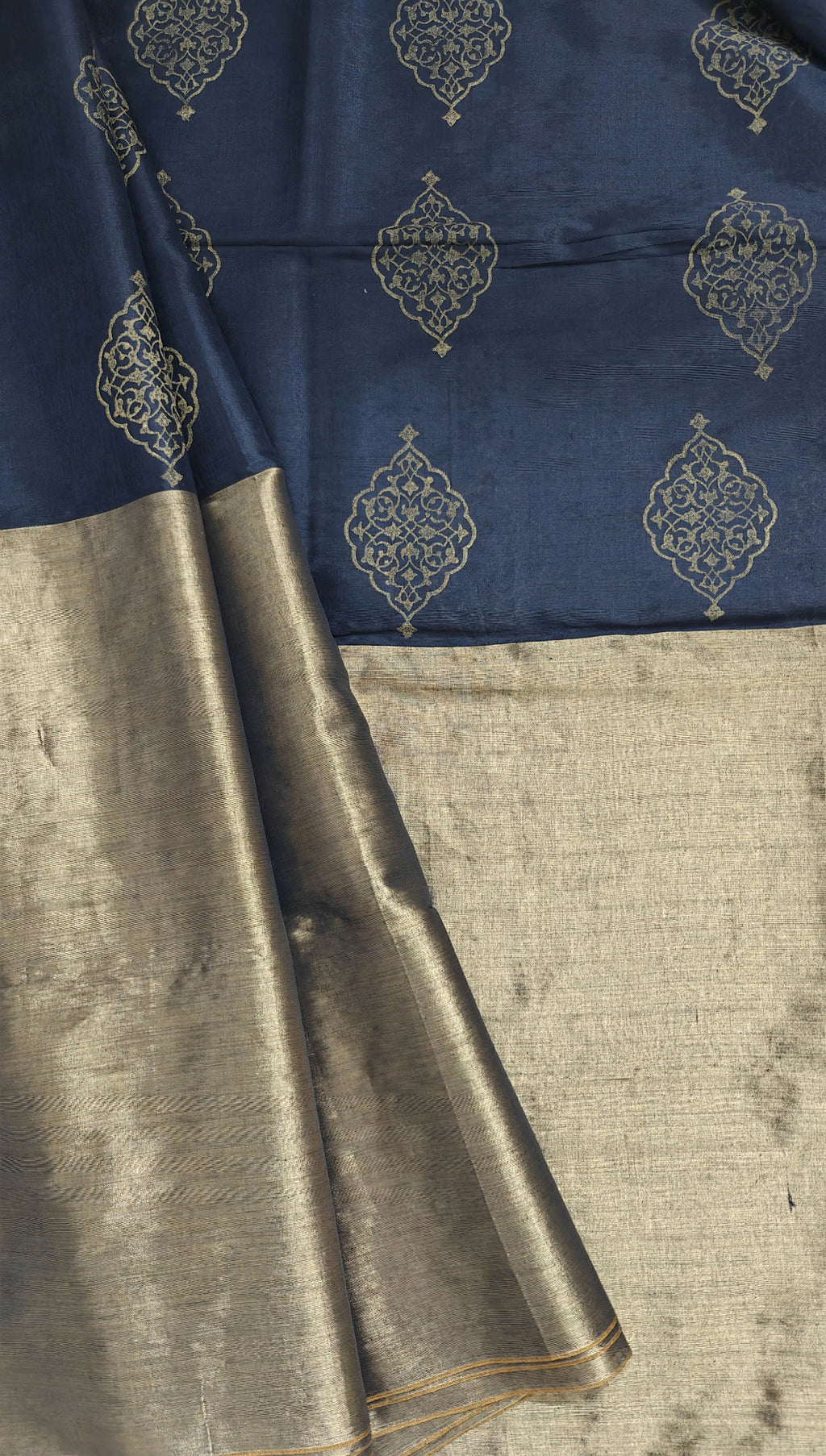 Black and gold party wear saree